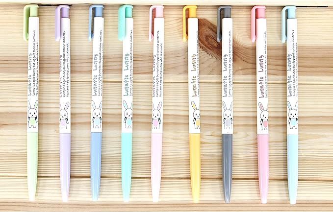 ZEESOON Xeno Lunatic Lunny 0.38mm Slim Ball Point Pen Dozen Box 12 Pcs, Made in Korea (Black Blue Red 12pcs)