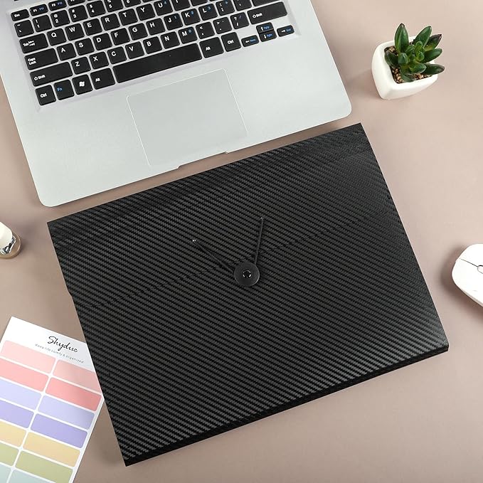 SKYDUE Expanding File Folder with 7 Pockets, Accordion File Organizer, Folders for Documents,Portable Receipt Paper Organizer,Letter Size Filing Folder School Office Supplies,Black