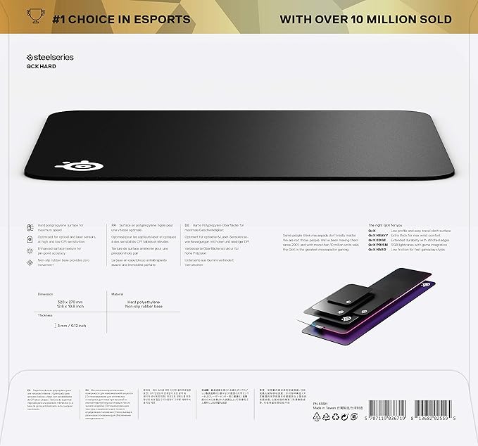 SteelSeries QcK Gaming Mouse Pad - Medium Hard - Minimal Friction - Pinpoint Accuracy