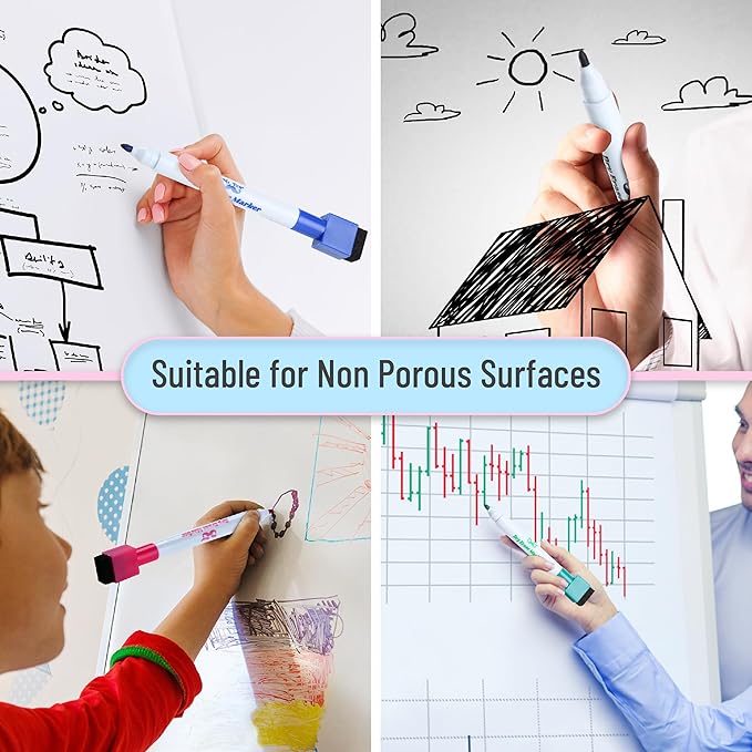 Mr. Pen Magnetic Dry Erase Markers, 16 Pack, Fine Point, Colorful, Magnetic Dry Erase Marker