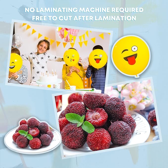 HTVRONT Self-Adhesive Laminating Sheets-20 Sheets 4 X 6 Inches Self Laminating Sheets, No Machine Needed Clear Laminating Sheets for Protecting and Preserving Documents, Photos, Menus,Stickers