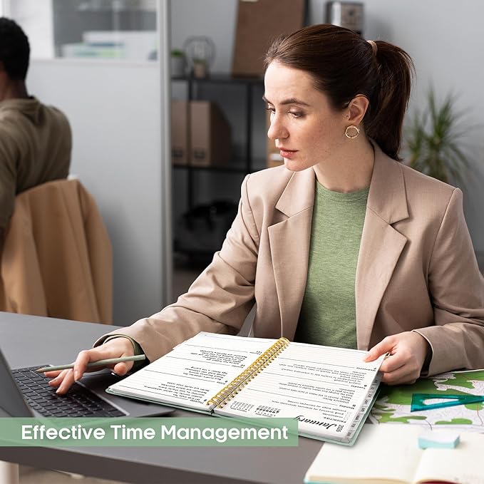 2026 Planner, Weekly and Monthly Calendar Planner, January 2026 - December 2026, Hardcover 2026 Calendar Planner Book with Tabs For Women & Men, Inner Pocket, Spiral Bound, Perfect for Office Home School Supplies - A4 (8.5" x 11"), Mint