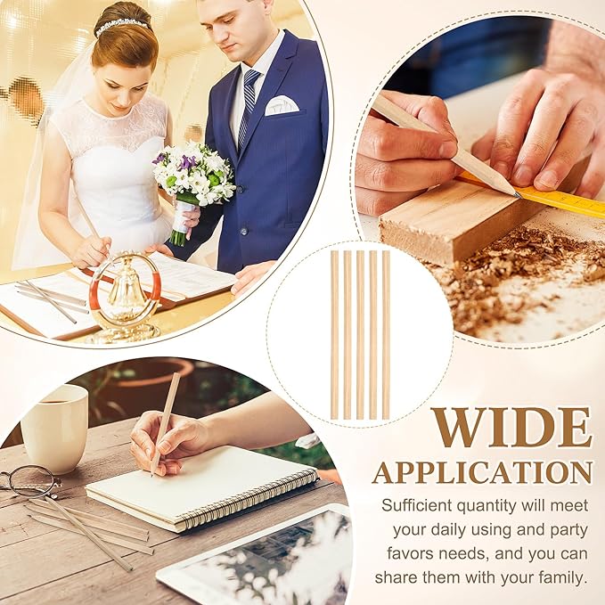 Fumete 500 Pieces Wooden Pencils Bulk No Eraser Hexagonal HB Graphite Unsharpened Natural Wood Pencils Without Erasers for Classroom School Home Office Drawing Sketching Learning