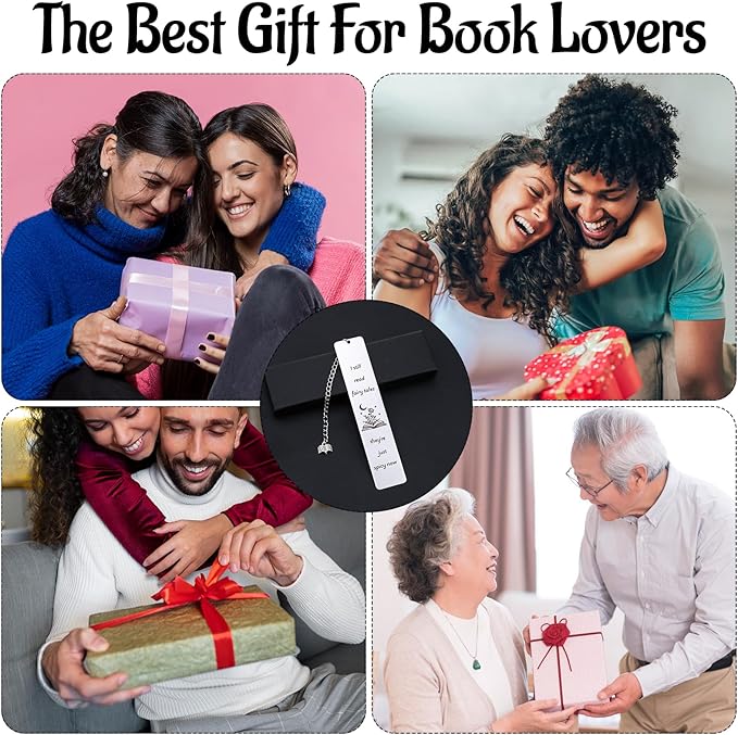 Fairytales Metal Bookmark for Women Men, Funny Bookmarks with Gift Box Book Lover Spicy Fancy Bookmarks Book Marks for Reading Gift Book Mark with Pendant for Book Lovers Friend(Silver)