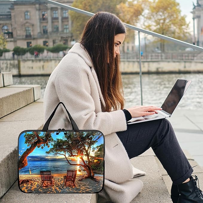 Universal Tablet Laptop Sleeve Case 10 inch, Sunset Tree Slim Carrying Case Durable Handbag Travel Laptop Bag for 7 to 10-inch Laptops/Notebook/Kids Tablet/ipad/eBook Readers
