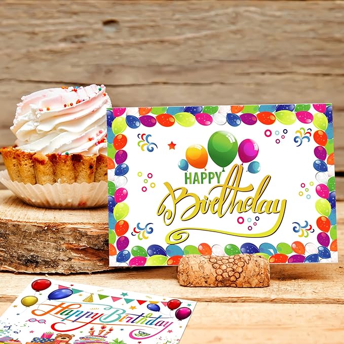 Junkin 80 Pack Happy Birthday Cards Assortment Birthday Postcards Bulk Greeting Blank Cards for Women Men Adults, 4 x 6 Inch (Birthday)