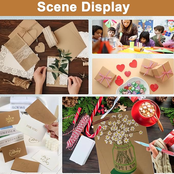 120 Sheets Brown Cardstock 8.5 x 11 Kraft Paper, 92lb Thick Printer Paper Card Stock for Greeting Cards, Stationery, Wrapper, Office Printing, Crafts, Invitations