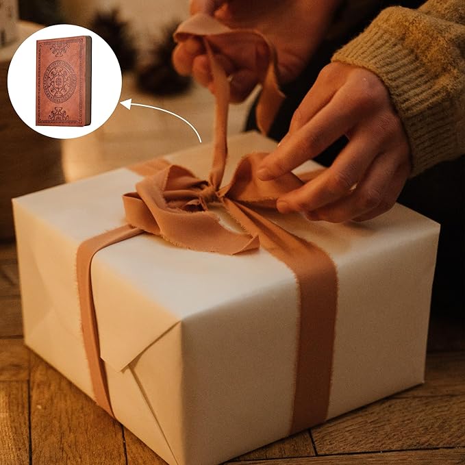 CAGIE Leather Vintage Journal for Men Soft Cover Lined Pages Notebook 180 Lay Flat for Writing Travel Diary, 5.7'' x 8.3'', Brown