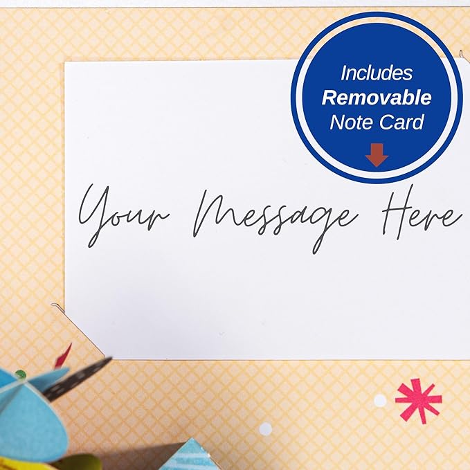 Paper Love 3D Birthday Pop Up Card, Birthday Party, For Adults and Kids - 5" x 7" Cover - Includes Envelope and Note Tag