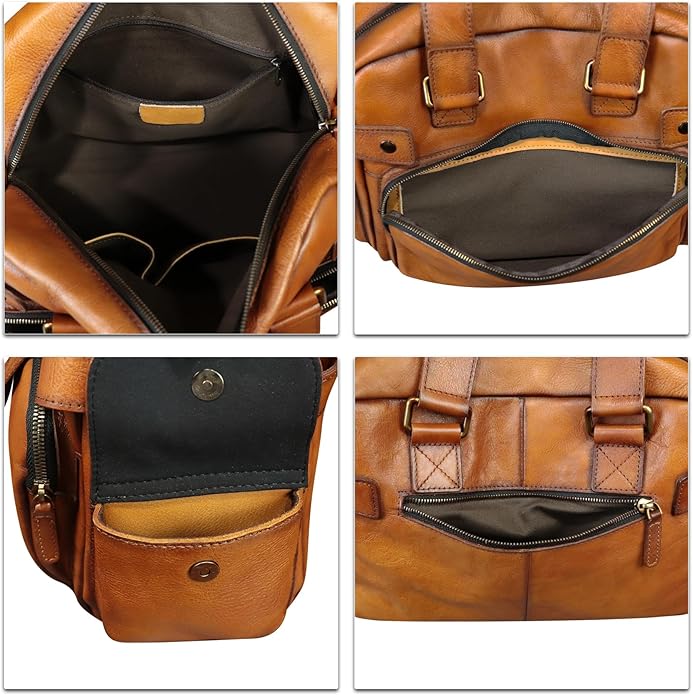 Genuine Leather Purses and Handbags for Men and Women Vintage Real Leather Messenger Bag Shoulder Briefcase Satchel Purse