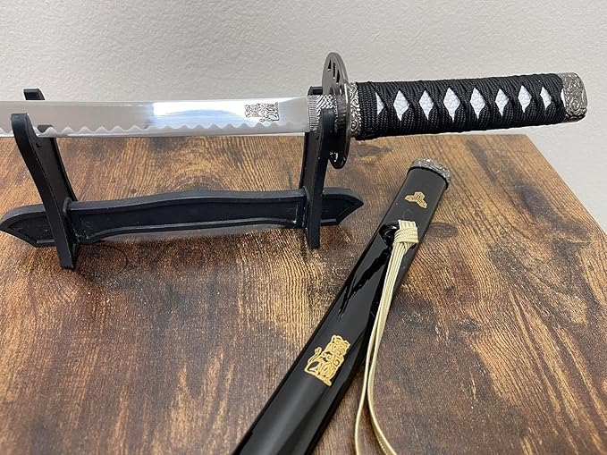 17 inch Stainless Steel Bride's Mini Katana Kill Bill Sword Mini Dagger Letter Opener Table Decor w/Free Display Stand