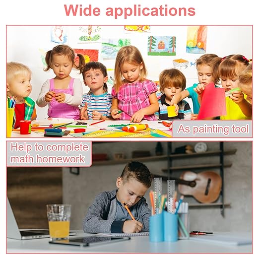 2 Pack-12 inch Clear Plastic Ruler Straight Shatterproof Transparent Rulers for Office Supply (Clear)