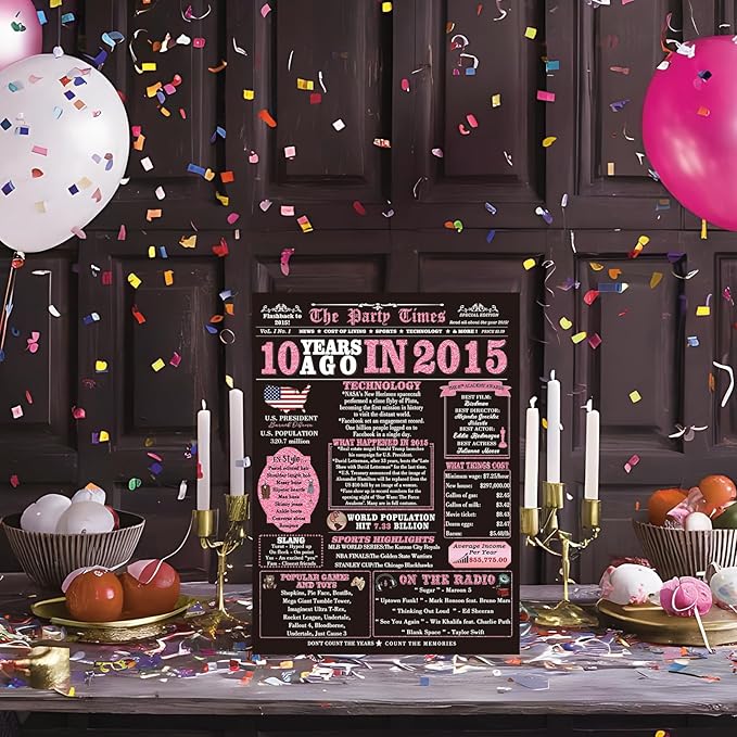 10 Year Old Girl Birthday Gifts, 10th Birthday Decorations for Girls, Daughter Birthday Card, 10th Birthday Card Gift for Girls, Big Size, Rose Pink Gold