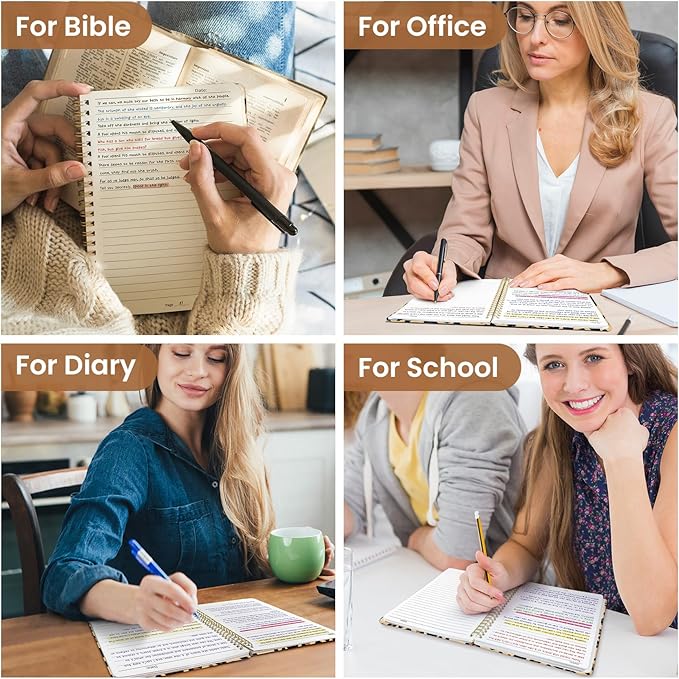 Lined Spiral Journal Notebook for Women, Pretty A5 College Ruled Hardcover Notebook for Work & Note Taking, Cute Aesthetic Journal for Writing, 140 Pages, Leopard