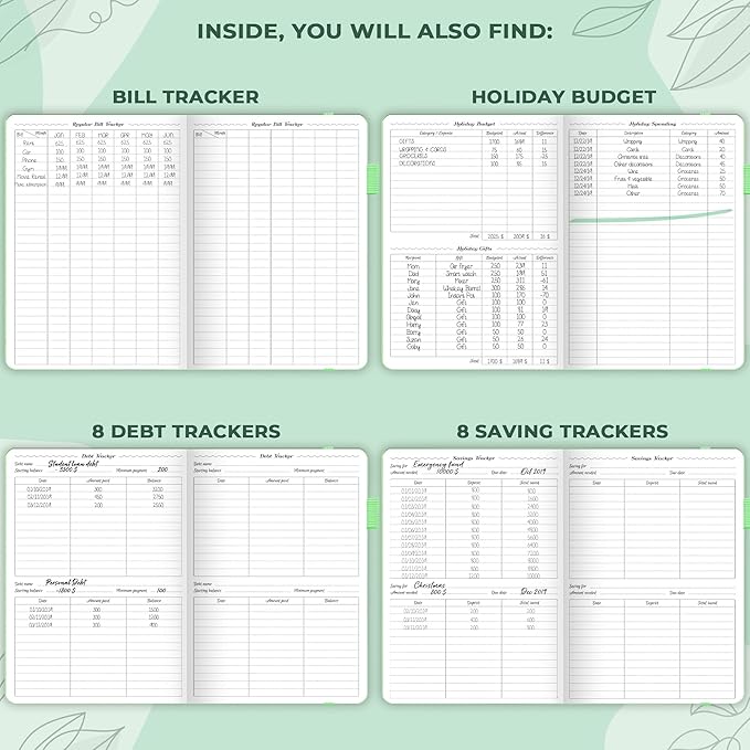 GoGirl Budget Planner – Monthly Financial Planner Organizer Budget Book. Expense Tracker Notebook Journal to Control Money, Compact (Mint Green)