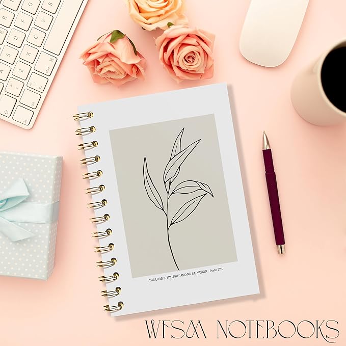 Bible Notebook, Prayer Journal - Christian Gifts Journal, Bible Verse Notebook, Daily Prayer Journal, Bible Notebooks for Note Taking, Christian Notebook for Women, 5.5x8.3 Inches