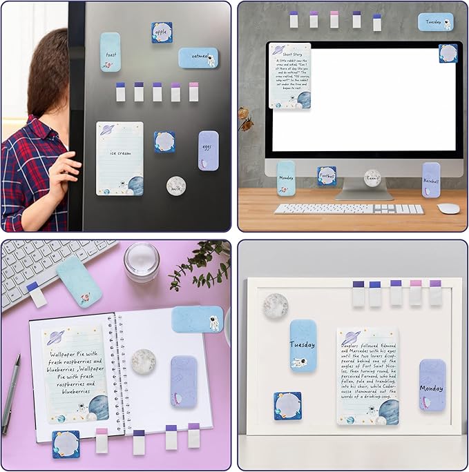 The Sky is The Limit Sticky Notes Set, 550 Sheets, Outer Space Galaxy Planet Pattern Self-Stick Notes Pads Divider Tabs Bundle Writing Memo Pads Back to School Office Supplies Small Gift