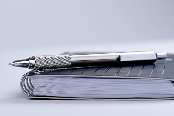 Zebra Pen F-701 Retractable Ballpoint Pen, Stainless Steel Barrel, Fine Point, 0.8mm, Black Ink, 1-Pack