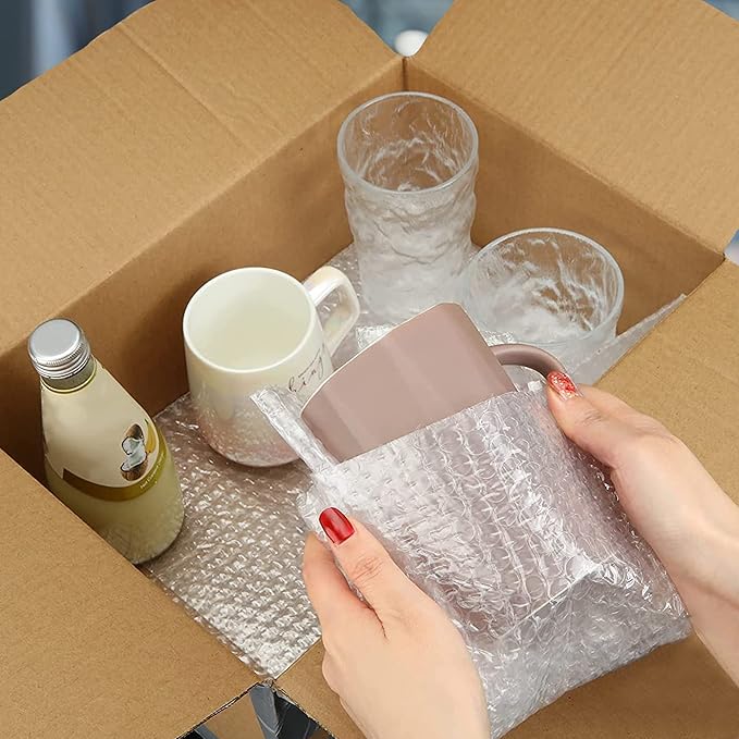 Clear Bubble Out Bags, 4 x 5.5 Inches. 500 Pack Self Seal Bubble Pouches. Polyethylene Clear Bubble Bags for Packing. Waterproof Clear Bubble Out Pouches for Fragile Things