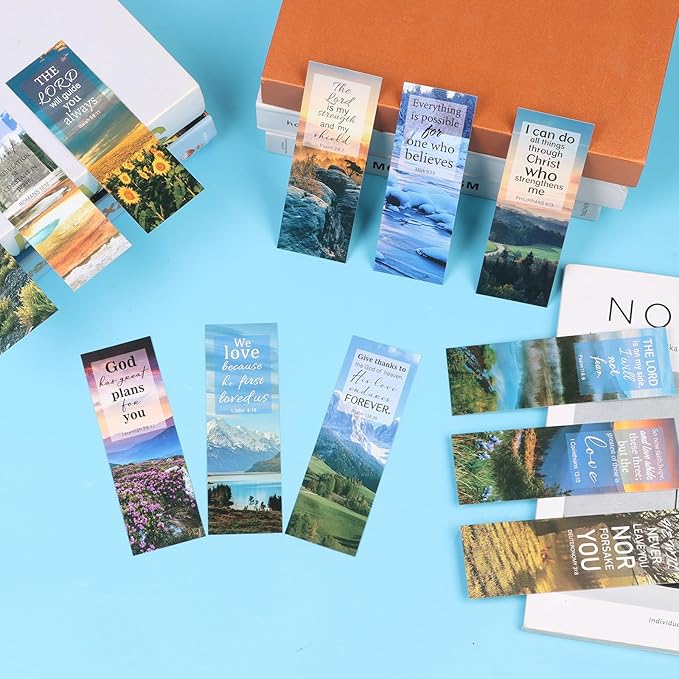 LiYiQ 100 Pcs Bible Verse Christian Bookmarks 6Γ2 inch Double-Sided Bookmarks for Christians Religious Bookmarks Cute Bookmarks for Reading Bookmarks for Students School Supplies