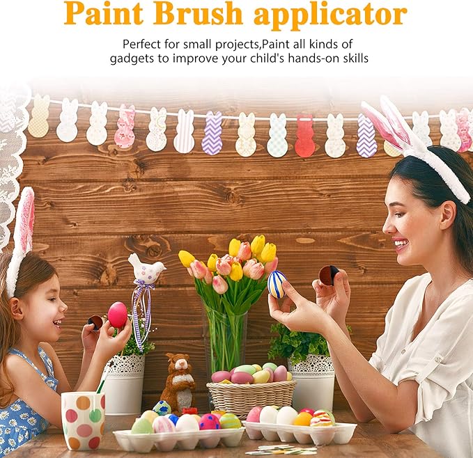 Boao 4 Pieces Brush Applicator Diamond Painting Brush Accessories Tools, Artist Drawing Flat Paintbrush for DIY Gesso, Varnishes, Oil Paint, Acrylic Painting, Watercolor(Black and Brown)