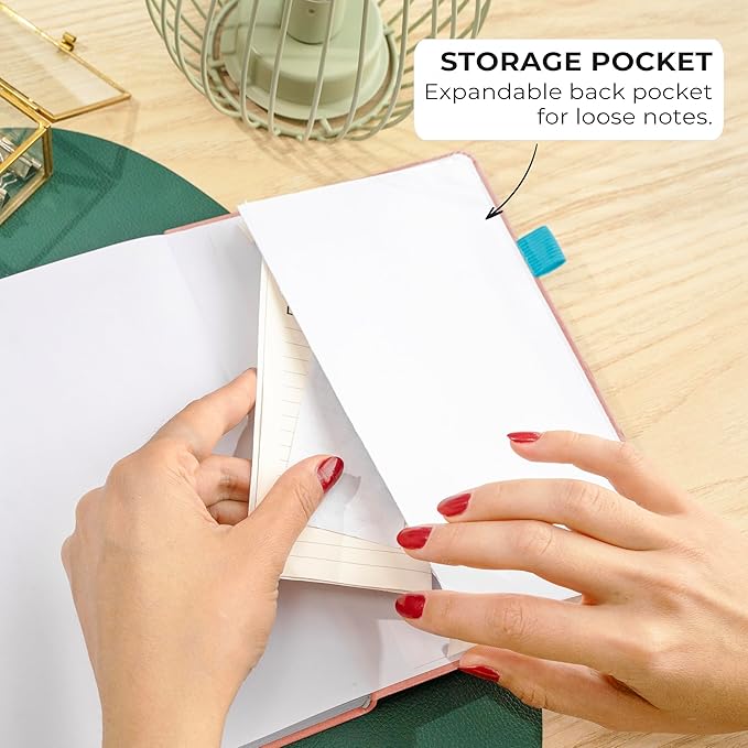 Clever Fox Dotted Journal 2.0 – Compact Planning and Sketching Dot Grid Notebook 120 GSM Thick, No-Bleed Paper – Planner with Pen Loop, Pocket, Ribbons, Stickers A5 - Light Pink