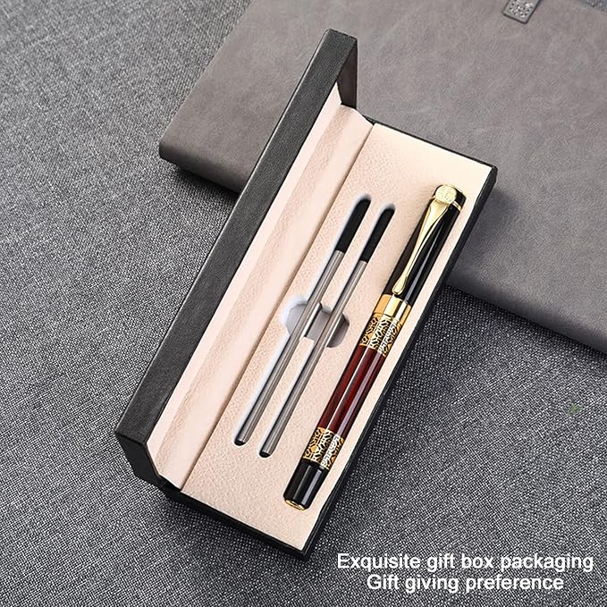 YIVONKA Ballpoint Pen Black Refill,Classical retro style Luxury Pen,Best Ball Pen Gift Set for Men & Women Professional Executive,Office,Nice Pens Classy Gift Box (Black and Red)