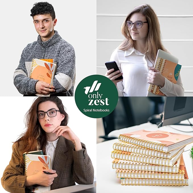 Spiral Notebook - 10.25" x 7.25" Spiral Journal Notebooks College Rule, Cute Notebook Journal for Note Taking Women Writing School, Notebooks for Work, 100 GSM, 300 Pages (Better)