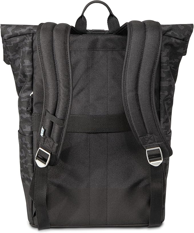 Skyway Luggage Rainier Rolltop Commuter Casual Daypack for Work or Hiking, Eco-Friendly, Made of 100% rPET Travel Laptop Bag for Women & Men, 20L, Kohala Black