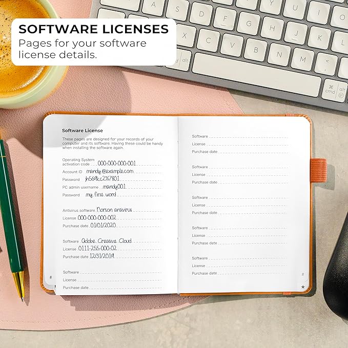Clever Fox Password Book with Alphabetical tabs. Internet Address Organizer Logbook. Small Pocket Password Keeper for Website Logins (Yellow)