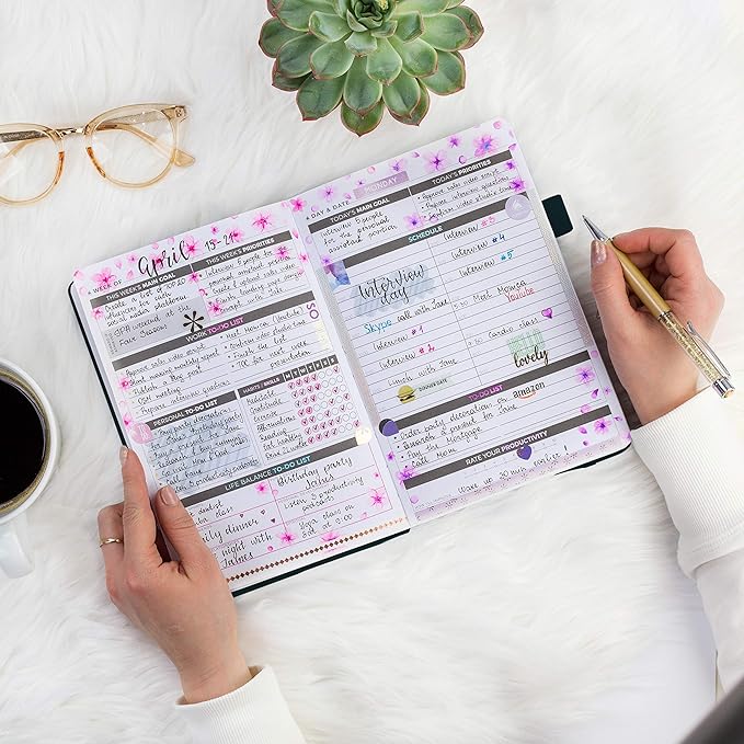 Clever Fox Daily Planner – Undated Planning Notebook with Hourly Schedule & to-Do List – Personal Day Task & Work Organizer, 6 Months (Black)