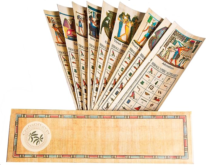 Egyptian Papyrus Paper Set of 10 Bookmarks Book Marks History Educational Set.