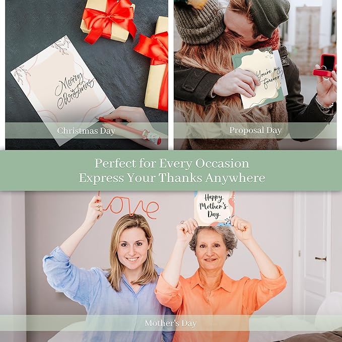 24 Pack Scented Thank You Cards with Kraft Envelopes & Matching Stickers, Scratch & Sniff Bulk Greeting Cards, 4x6 Inch Thank You Notes for Wedding, Business, Baby & Bridal Shower, Graduation, Funeral