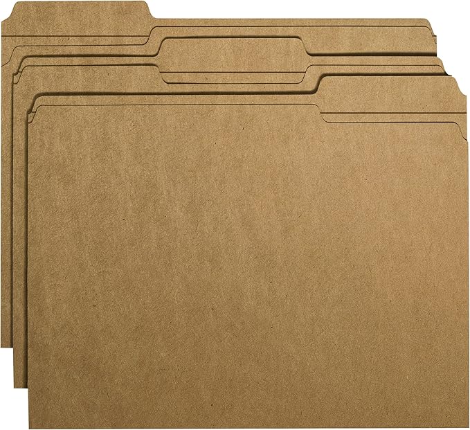 Smead Fastener File Folder, 1 Fastener, Reinforced 1/3-Cut Tab, Letter Size, Kraft, 50 per Box (14834)