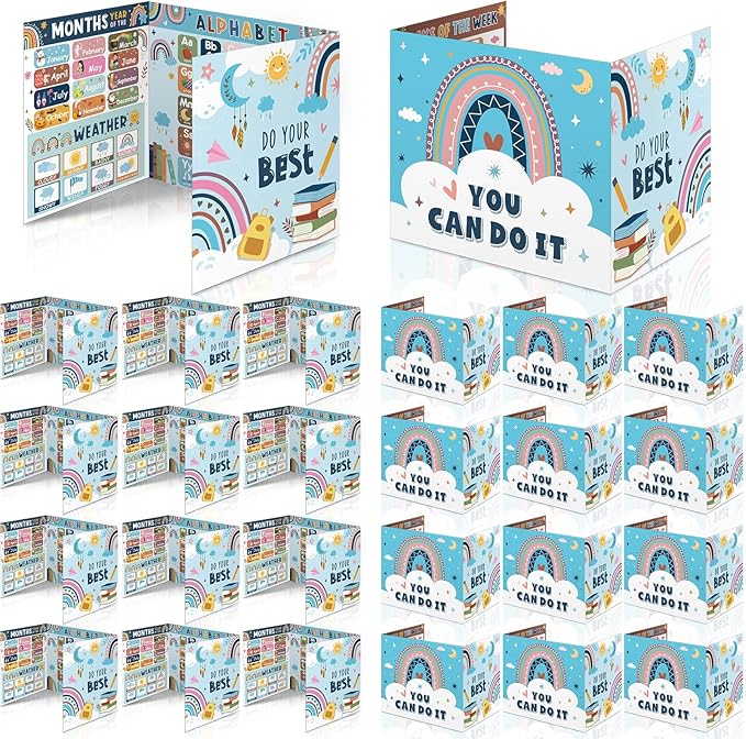 Pasimy 24 Pcs Desk Dividers Double Sided Privacy Folders for Students Classroom Desk Cardboard Study Carrel Privacy Boards for Teacher Student Study Test Reduces Distractions