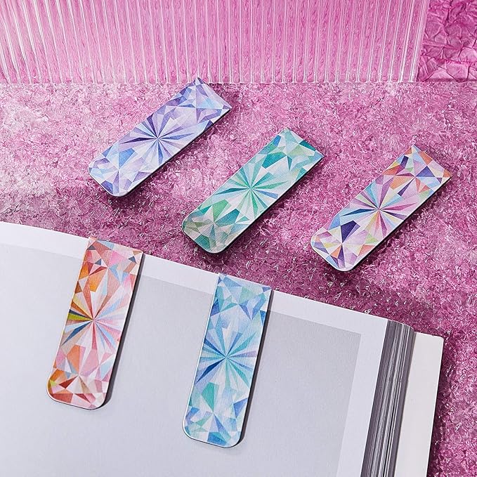 Zonon 10 Pieces Magnetic Bookmarks Magnet Page Markers Kaleidoscope Bookmarks Clips for Students Reading, Planners, Journals, Books