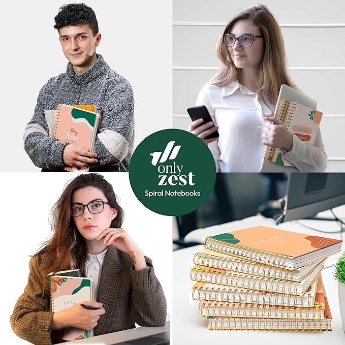 Hardcover Spiral Journal, 10.25" x 7.25", 300 Pages Large College Ruled Notebook for Women, Ideal for Writing, Journaling, Note-Taking, Work, School