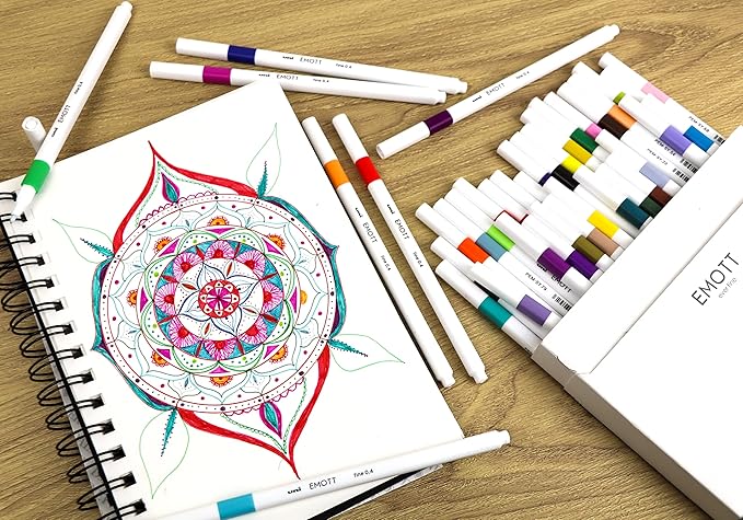 Emott Fineliner Pen Set #1, 40-Colors, Assorted