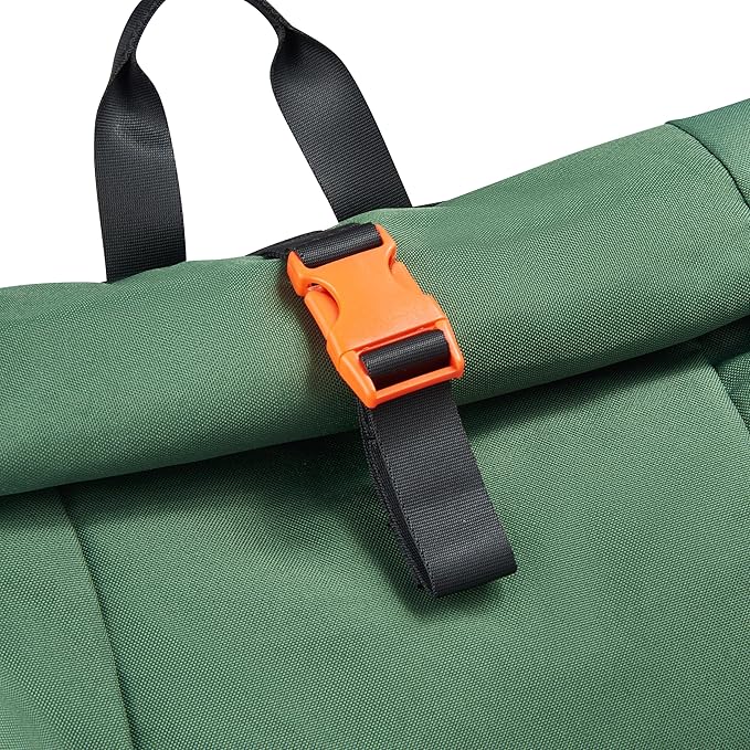 Jeep JS016D Rolltop Travel Backpack, Green, 17" Laptop