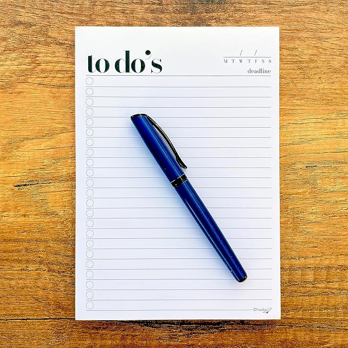 To Do List Notepad - 2 Pack, A5 Size (8.3"x5.8") Premium Thick Paper With Cardboard Back Support, Undated Daily Planner Notepad, Daily To Do List Notebook, Ruled Pages, Checkboxes, Deadline Column.