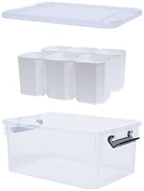 Citylife 17 QT Plastic Storage Bins Clear Storage Box with Lids Multipurpose Stackable Storage Containers for Organizing Tool, Craft, Crayon, 8 Packs