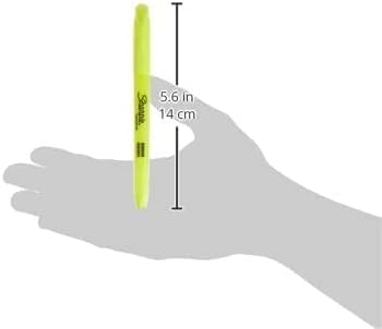 Sharpie Pocket Style Highlighters, Chisel Tip, Fluorescent Yellow, Box of 12