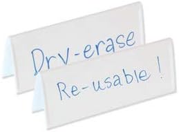 Trainers Warehouse Heavy Duty Premium Standard Size (11" x 4") Reusable Dry- Erase Name Cards | Boxed Set of 12 | Durable, Sturdy Tent Cards are Dual-Sided, Stackable and Simple to Use