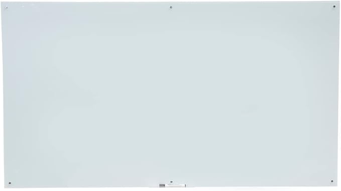 Large Glass Whiteboard Frameless Tempered Glass Dry Erase Board with Marker Tray for Interactive Office, Wall Mounted Frosted Glass Whiteboard (White, 72" x 40")