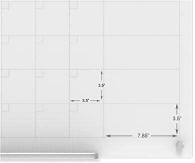 Audio-Visual Direct Magnetic Glass Dry Erase Board Set (3' x 2', Calendar Ultra White) for Wall - Monthly Planner