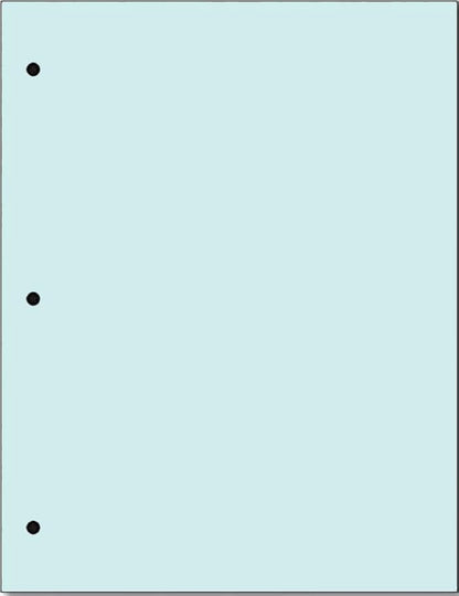 Copy And Printing Color Paper, 20 Lb. 3 Hole Punch 500 Sheets Per Ream. (Blue)
