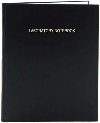 BookFactory Lab Notebook - 48 Pages (.25" Grid Format), 8" x 10", Black Cover, Section Sewn Hardbound Laboratory Notebook (LIRPE-048-SGR-A-LKT1)
