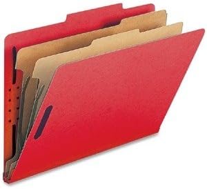 Smead Classification Folder, Legal, 2/5 Right of Center, 2 Dividers Bright Red, 10 per Box (19031)
