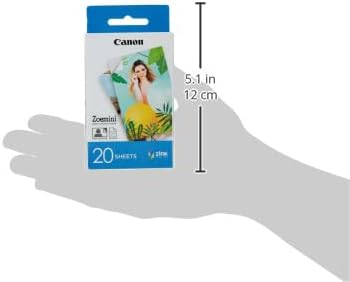 Canon Zink Photo Paper Pack, 20 sheets, White, 2" X 3". (3214C001)