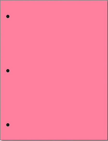 Copy And Printing Color Paper, 20 Lb. 3 Hole Punch 500 Sheets Per Ream. (Cherry)